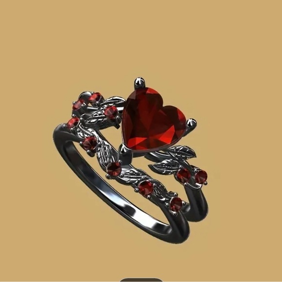 Double rings heart zirconia - Picture 10 of 13